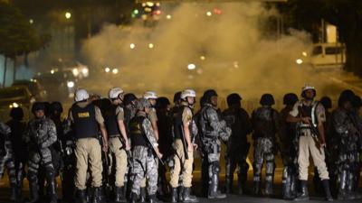 Riot police in Belo Horizonte