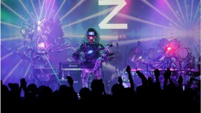 Members of the robot rock band Z-Machines