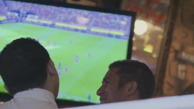 Football fans in Brazil bar