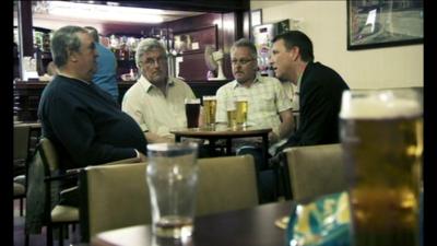 Mark Easton talks to locals in Ebbw Vale