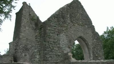 Church remains above Caerau