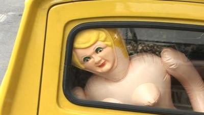 Doll in Reliant Regal