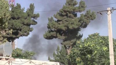 Smoke rose from the eastern side of the presidential palace after the attack