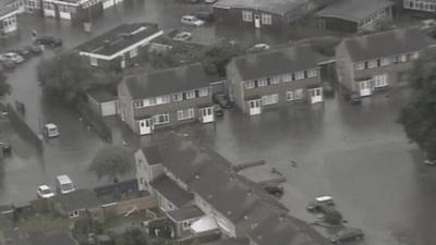 Gloucestershire during the floods of 2007