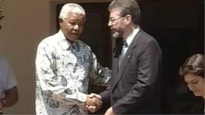 Nelson Mandela and Gerry Adams