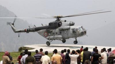 Another helicopter taking part in the rescue operation, Uttarakhand, 23 June