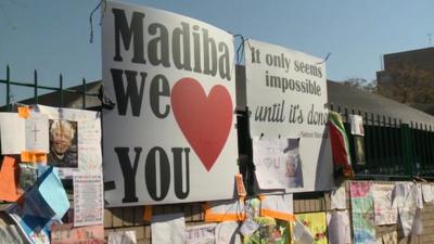 Tributes outside the hospital