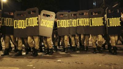 Riot police in Belo Horizonte