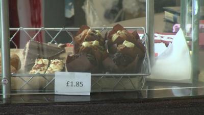 Muffins and cakes on sale