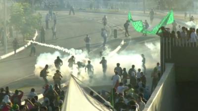 Tear gas at the protests