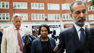 Doreen Lawrence and her legal team arrive at the Home Office