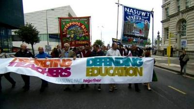 Teachers march in Liverpool