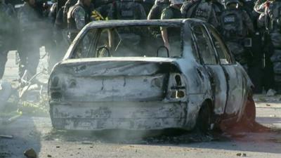 Burnt-out car