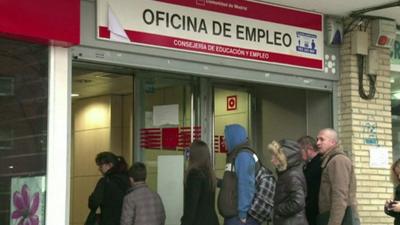 People queue at unemployment office