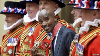 Mo Farah with Beefeaters