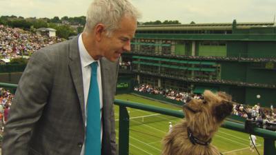 John McEnroe (left) & Hacker the Dog