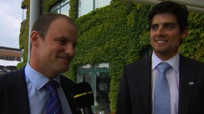 Former and present England captains Andrew Strauss (l) and Aiastair Cook