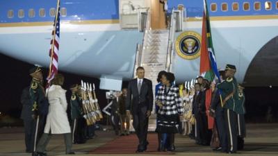 US President Barack Obama arrives