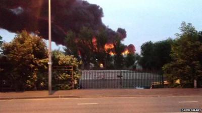 A member of the public films plumes of smoke from the Smethwick plant