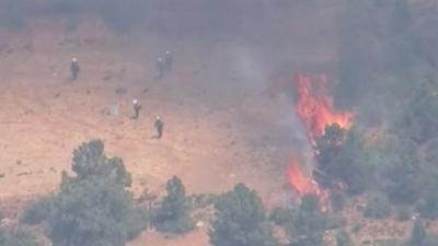 People near a wildfire