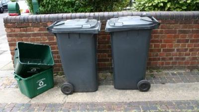 Recycling bins in Harrow