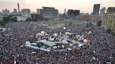 Protesters in Tahrir Square, Cairo