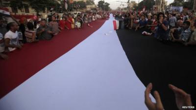 Protesters opposing Egyptian President Morsi