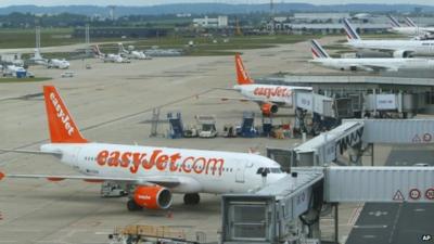 Easyjet planes at airport