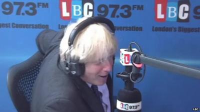 Boris Johnson speaking on LBC