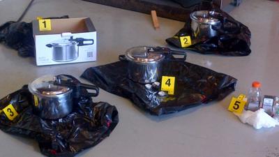 Pressure cookers to be used as explosive devices, in Victoria, British Columbia 1 July 2013