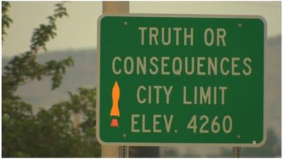 City limit sign for Truth or Consequences