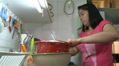 Filipino maid in Hong Kong