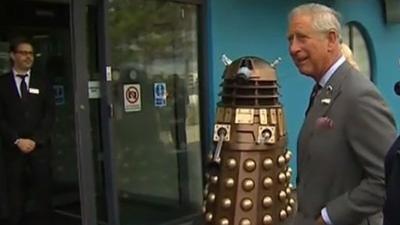 Prince Charles meets Daleks