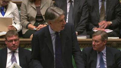 Philip Hammond making his statement in the House of Commons