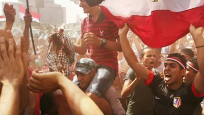 Anti-Morsi protesters celebrated in Tahrir Square