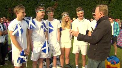 Andy Murray fans with John Maguire