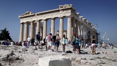 Tourists at Parthenon