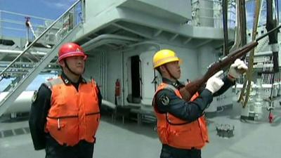 Sailors conducting the naval exercises