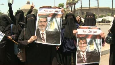 Demonstrators supporting ousted President Morsi