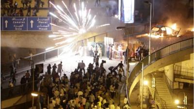 Clashes near Tahrir Square on Friday evening