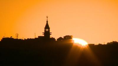 Amman's skyline at sunset