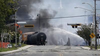 Train car in road