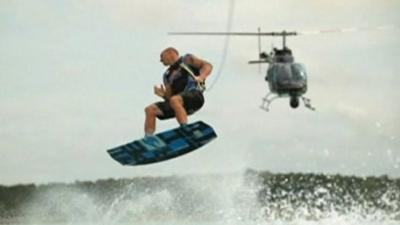 Man wakeboarding.