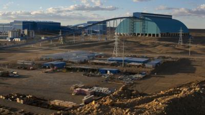 An overall view of the concentrator and surrounding area at the Oyu Tolgoi mine, Mongolia