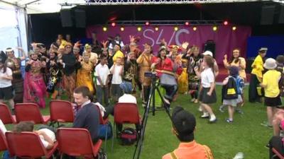 A choir at the Llangollen International Musical Eisteddfod