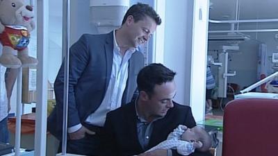 Ant and Dec with baby