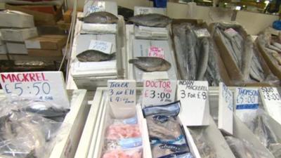 Fresh fish on sale