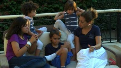 Nabily Hamdy and her four children before they left Egypt