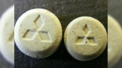 A pair of fake ecstasy pills