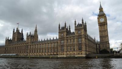 General view of the Houses of Parliament from the River Thames.